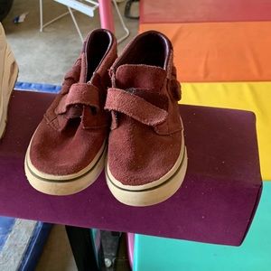 Girls size 10 vans burgundy with fringe